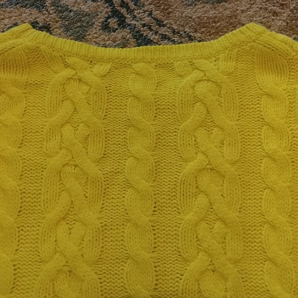 LOFT CABLE KNIT YELLOW SWEATER - Picture 3 of 8